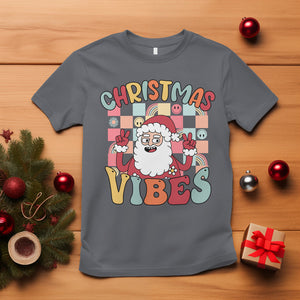 Vintage Groovy Santa Christmas Vibe Funny Retro T Shirt TS09 Charcoal Printyourwear