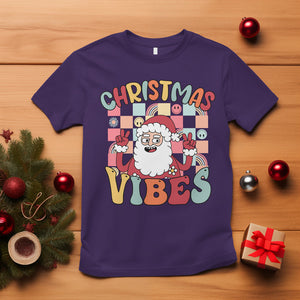 Vintage Groovy Santa Christmas Vibe Funny Retro T Shirt TS09 Purple Printyourwear