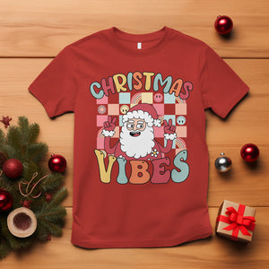 Vintage Groovy Santa Christmas Vibe Funny Retro T Shirt TS09 Red Printyourwear