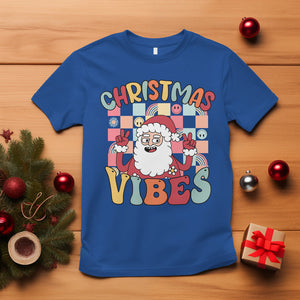 Vintage Groovy Santa Christmas Vibe Funny Retro T Shirt TS09 Royal Blue Printyourwear