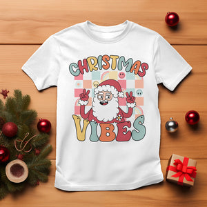 Vintage Groovy Santa Christmas Vibe Funny Retro T Shirt TS09 White Printyourwear