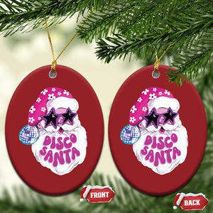 Funny Pink Disco Santa Retro Groovy Christmas Ornament TS09 Oval Red Print Your Wear