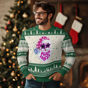 Funny Pink Disco Santa Retro Groovy Ugly Christmas Sweater TS09 Green Print Your Wear