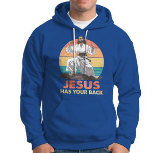 Jesus Has Your Back Jitsu Retro Christian Hoodie TS09 Royal Blue Printyourwear