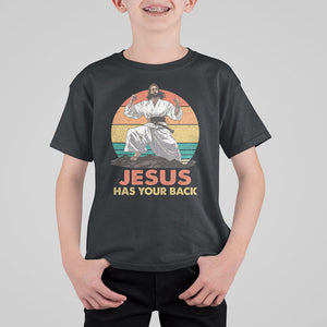 Jesus Has Your Back Jitsu Retro Christian T Shirt For Kid TS09 Black Printyourwear