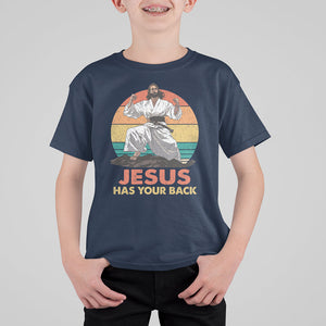 Jesus Has Your Back Jitsu Retro Christian T Shirt For Kid TS09 Navy Printyourwear