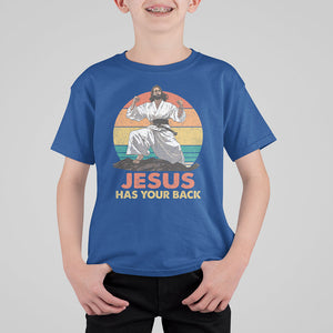 Jesus Has Your Back Jitsu Retro Christian T Shirt For Kid TS09 Royal Blue Printyourwear