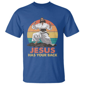 Jesus Has Your Back Jitsu Retro Christian T Shirt TS09 Royal Blue Printyourwear