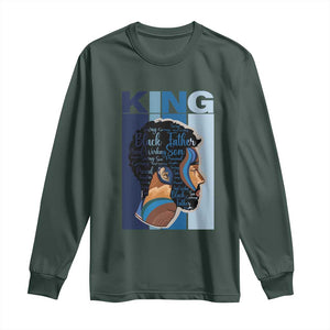 African American Dad Long Sleeve Shirt Black History King Melanin Father Pride TS09 Dark Forest Green Print Your Wear