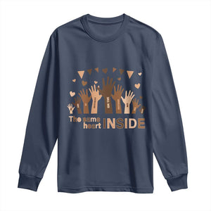 Black History Month Long Sleeve Shirt We Can Be Different On The Outside But We Have The Same Heart TS09 Navy Print Your Wear