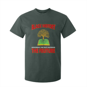 Black History Month T Shirt For Kid Honoring The Past Inspiring The Future TS09 Dark Forest Green Print Your Wear