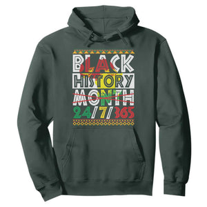 Black History Month 24/7/365 Gift Pride African American Hoodie TS09 Dark Forest Green Printyourwear