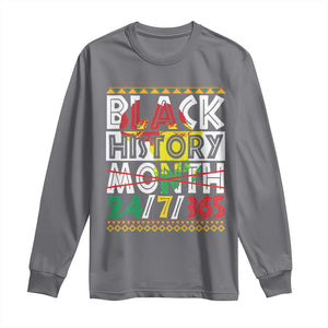 Black History Long Sleeve Shirt 24/7/365 Pride African American TS09 Charcoal Print Your Wear