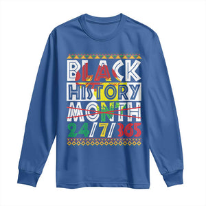 Black History Long Sleeve Shirt 24/7/365 Pride African American TS09 Royal Blue Print Your Wear