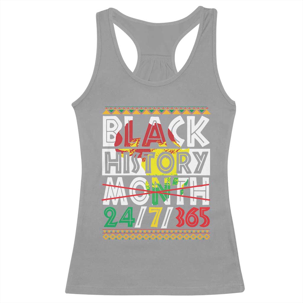 Black History Racerback Tank Top 24/7/365 Pride African American TS09 Sport Gray Print Your Wear