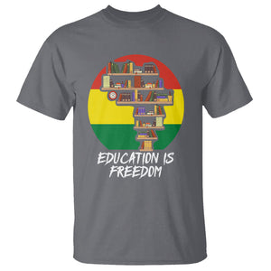 Black History Month T Shirt Education Is Freedom African Americans TS09 Charcoal Printyourwear