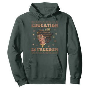 Black History Month Hoodie Education Is Freedom Teacher Women TS09 Dark Forest Green Printyourwear