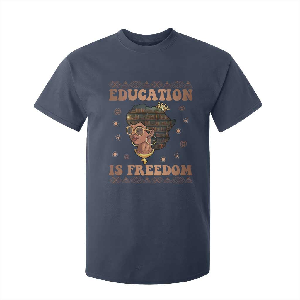 Black Teacher T Shirt For Kid Education Is Freedom Black History Month TS09 Navy Print Your Wear