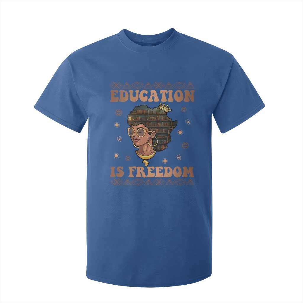 Black Teacher T Shirt For Kid Education Is Freedom Black History Month TS09 Royal Blue Print Your Wear