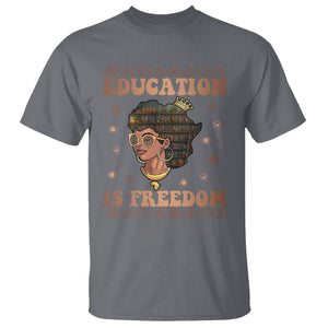 Black History Month T Shirt Education Is Freedom Teacher Women TS09 Charcoal Printyourwear