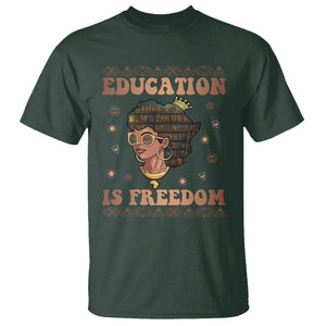 Black History Month T Shirt Education Is Freedom Teacher Women TS09 Dark Forest Green Printyourwear