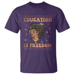 Black History Month T Shirt Education Is Freedom Teacher Women TS09 Purple Printyourwear