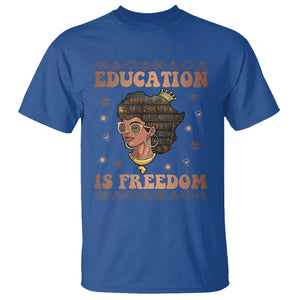 Black History Month T Shirt Education Is Freedom Teacher Women TS09 Royal Blue Printyourwear