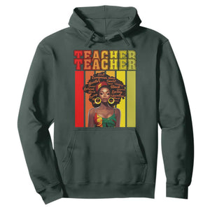 Black History Month Hoodie Teacher Women African Americans School Educate TS09 Dark Forest Green Printyourwear