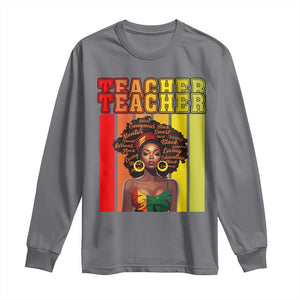 Black Teacher Long Sleeve Shirt African American Women School Educate TS09 Charcoal Print Your Wear