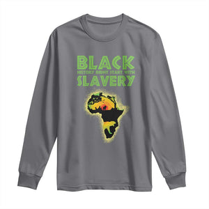 Black Freedom Long Sleeve Shirt Black History Didn't Start With Slavery African TS09 Charcoal Print Your Wear