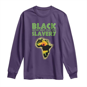 Black Freedom Long Sleeve Shirt Black History Didn't Start With Slavery African TS09 Purple Print Your Wear