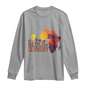 Black Pride Long Sleeve Shirt Black History Didn't Start With Slavery African TS09 Sport Gray Print Your Wear