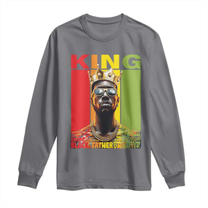 African American Dad Long Sleeve Shirt Black History King Father Melanin TS09 Charcoal Print Your Wear