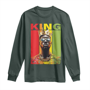 African American Dad Long Sleeve Shirt Black History King Father Melanin TS09 Dark Forest Green Print Your Wear