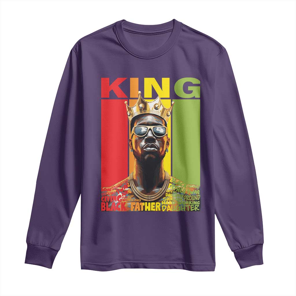 African American Dad Long Sleeve Shirt Black History King Father Melanin TS09 Purple Print Your Wear