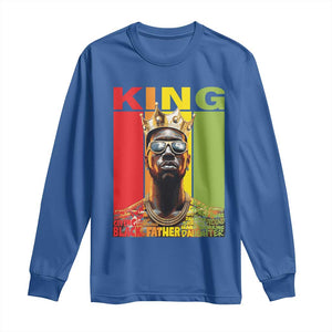 African American Dad Long Sleeve Shirt Black History King Father Melanin TS09 Royal Blue Print Your Wear