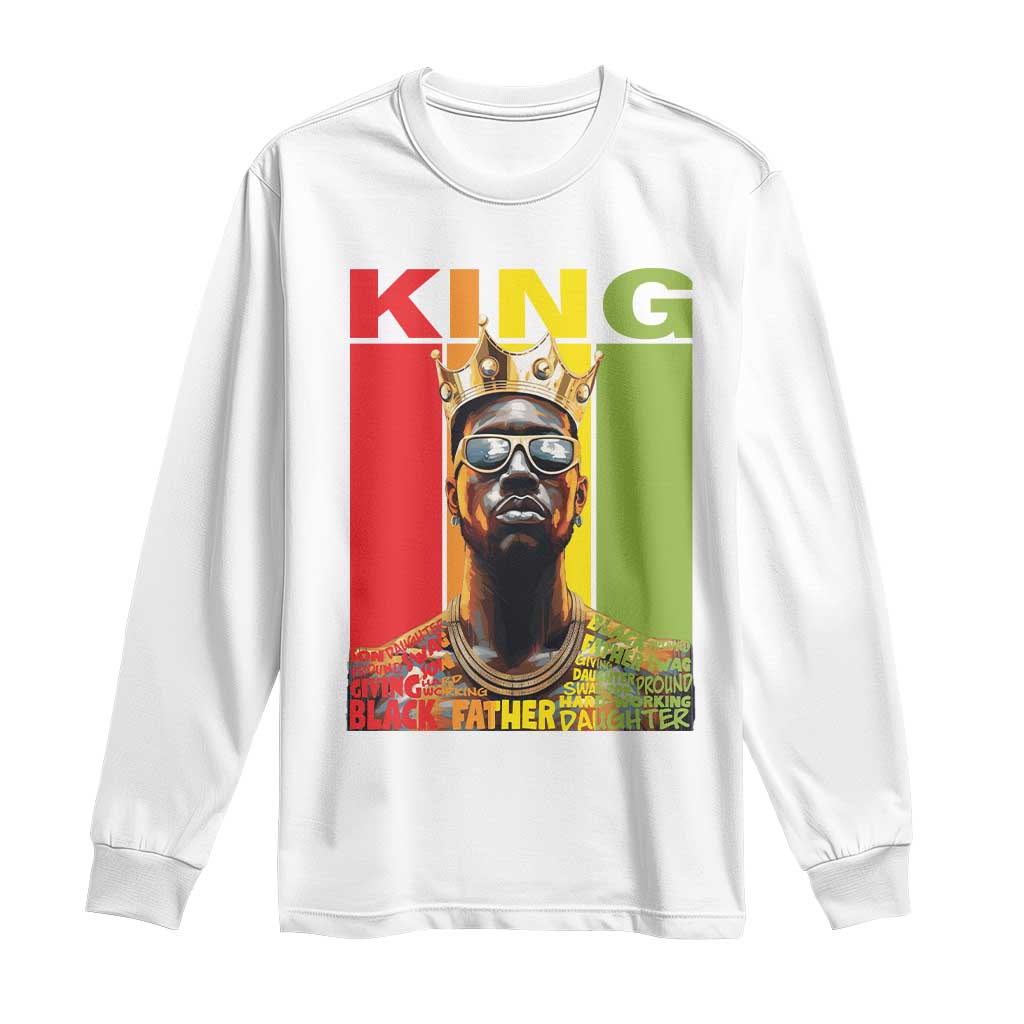 African American Dad Long Sleeve Shirt Black History King Father Melanin TS09 White Print Your Wear