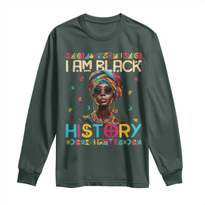 I Am Black History Long Sleeve Shirt Pretty African American Women TS09 Dark Forest Green Print Your Wear