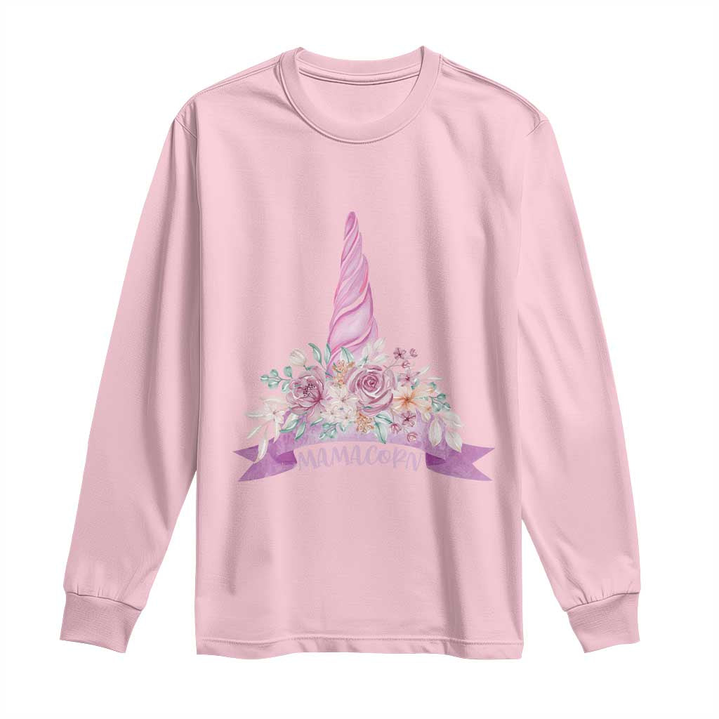 Cute Mamacorn Mother's Day Long Sleeve Shirt TS09 Light Pink Print Your Wear
