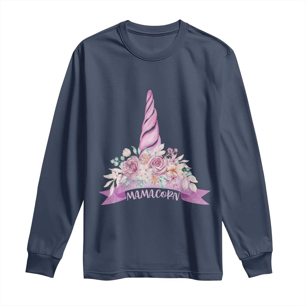 Cute Mamacorn Mother's Day Long Sleeve Shirt TS09 Navy Print Your Wear