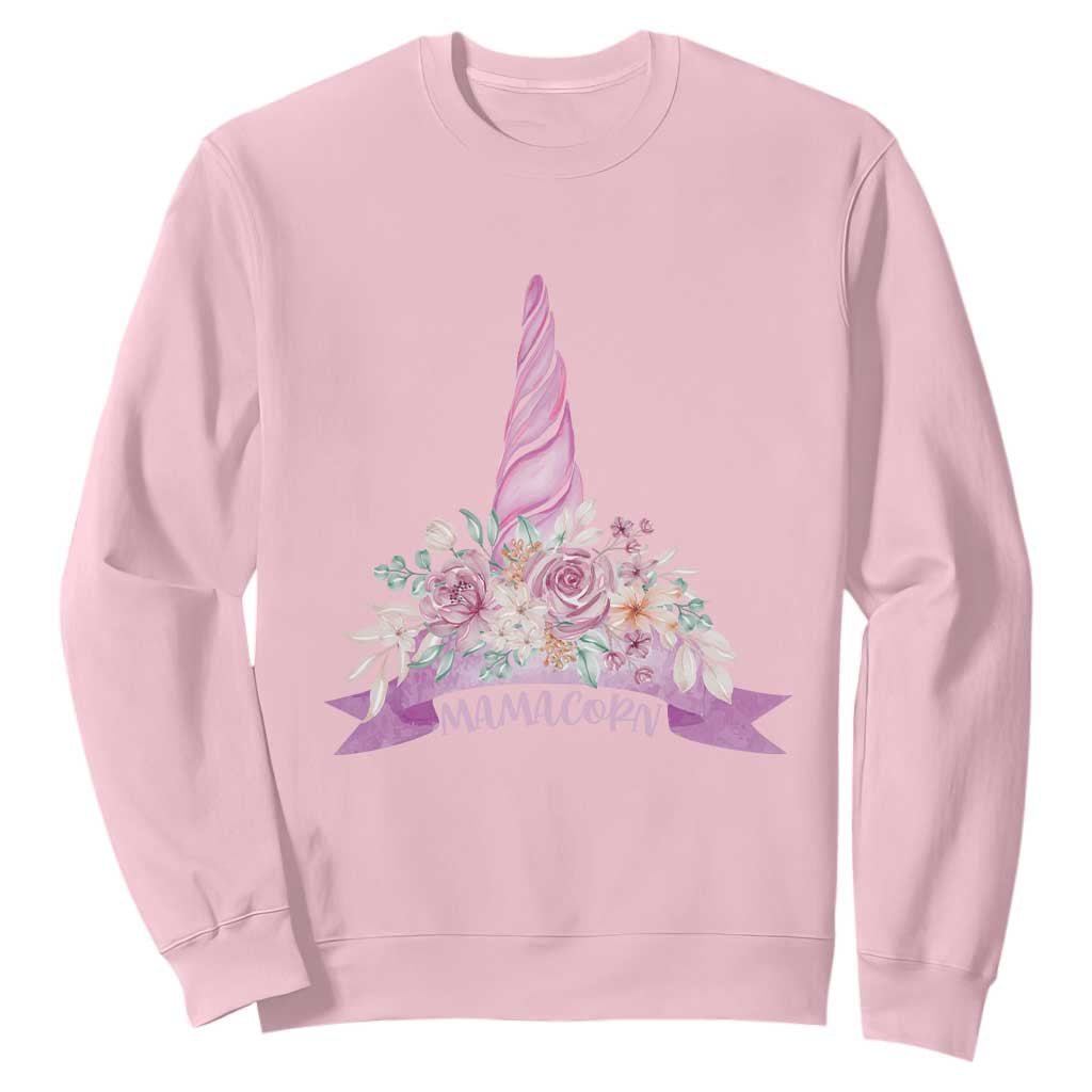 Cute Mamacorn Mother's Day Sweatshirt TS09 Light Pink Print Your Wear