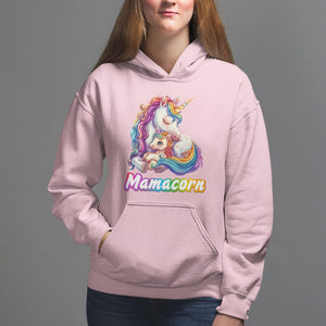 Mother's Day Hoodie Mamacorn Cute Rainbow Unicorn TS09 Light Pink Printyourwear