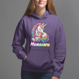 Mother's Day Hoodie Mamacorn Cute Rainbow Unicorn TS09 Purple Printyourwear