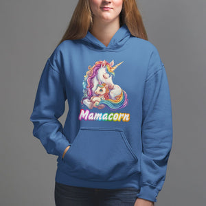 Mother's Day Hoodie Mamacorn Cute Rainbow Unicorn TS09 Royal Blue Printyourwear