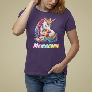 Mother's Day T Shirt For Women Mamacorn Cute Rainbow Unicorn TS09 Purple Printyourwear