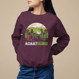 Mother's Day Sweatshirt Mommysaurus Mommy Dinosaur TS09 Maroon Printyourwear