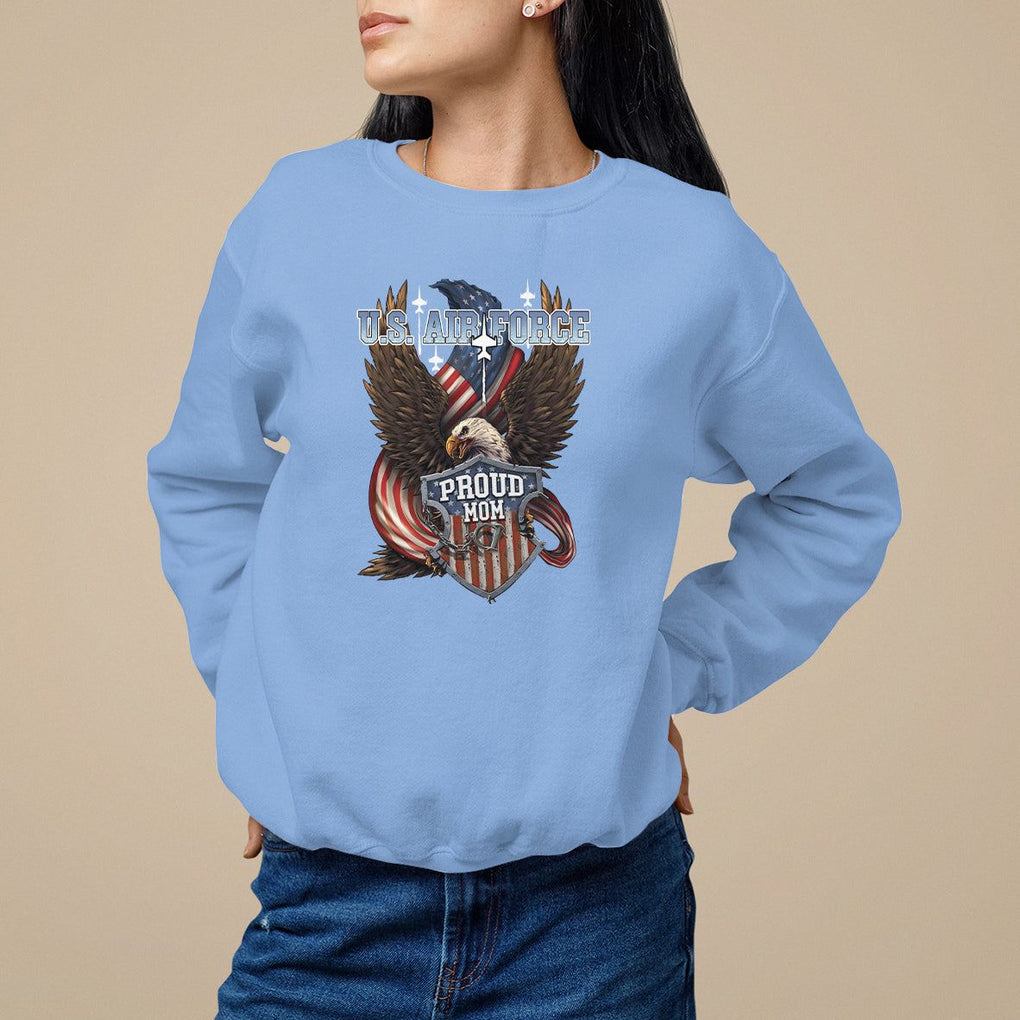 Mother's Day Sweatshirt Proud Mom U.S. Air Force Army TS09 Carolina Blue Printyourwear