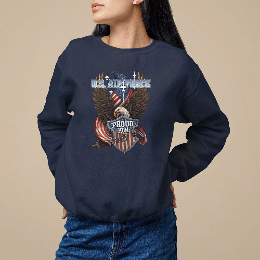 Mother's Day Sweatshirt Proud Mom U.S. Air Force Army TS09 Navy Printyourwear