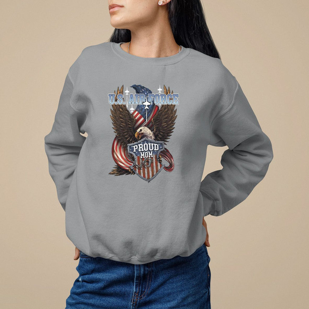 Mother's Day Sweatshirt Proud Mom U.S. Air Force Army TS09 Sport Gray Printyourwear