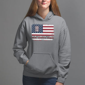 Mother's Day Hoodie U.S Army Mom American Flag Veteran TS09 Charcoal Printyourwear